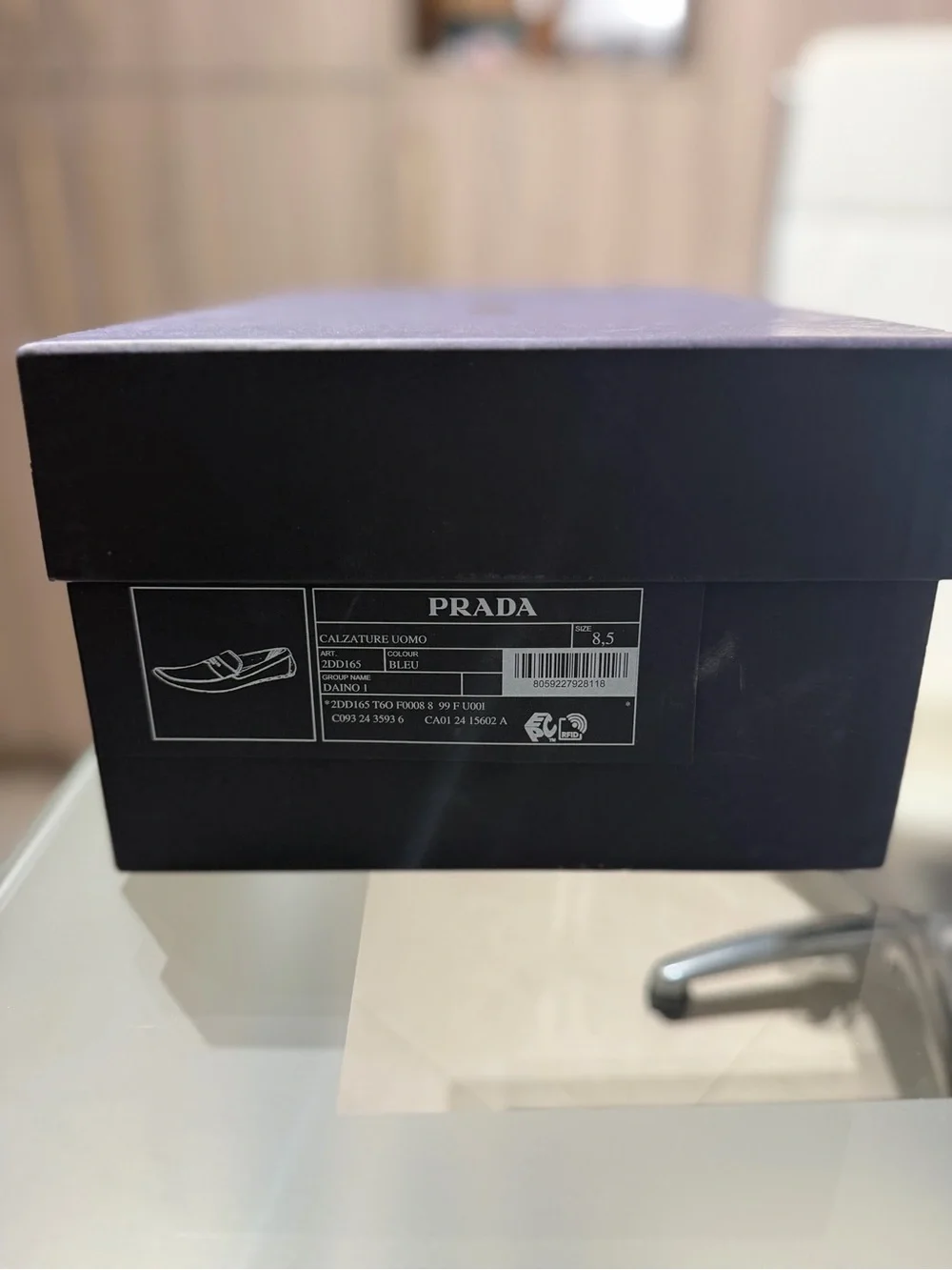Prada Navy Pebbled Leather Driving Loafers